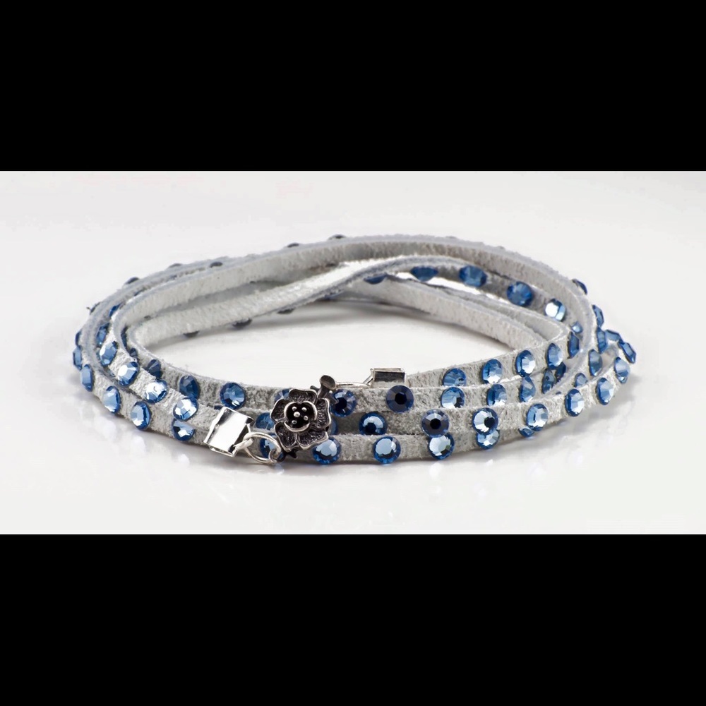 Swarovski Crystal bracelet in white with pale blue